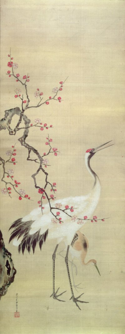 Grulla y Flor, c.1850-80 de Japanese School